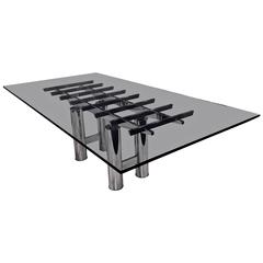 Mirror Finish Stainless Steel 1980s Brueton Dining Table 1