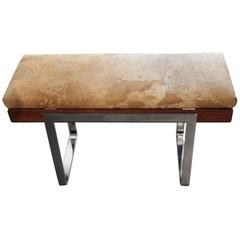 Craft Associates Piano Bench Upholstered in Distressed Leather