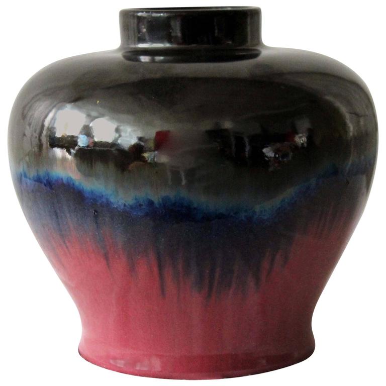 Large Fulper Mirror Black Vase 87