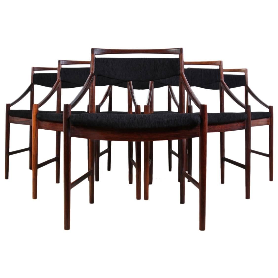 Set of Six Rosewood Dining Chairs by McIntosh, circa 1950