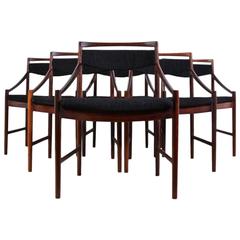 Vintage Set of Six Rosewood Dining Chairs by McIntosh, circa 1950