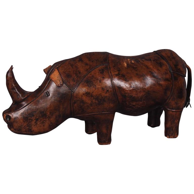 Original Leather Rhinoceros Footstool For Sale at 1stDibs