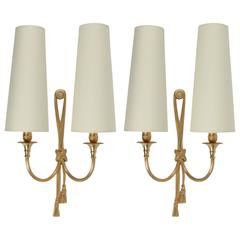 1950s Maison Bagues Large Pair of Neoclassical Sconces