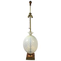 Exquisite Pineapple Table Lamp with Beautiful Venetian Opaline Glass by Marbro