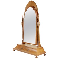 Vintage Good Quality Walnut Dressing Table Mirror in the Style of Sir Robert Lorimer