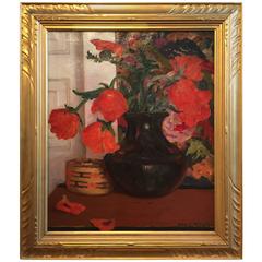 Still Life of Poppies Oil on Canvas by Helen Kiner McCarthy 2
