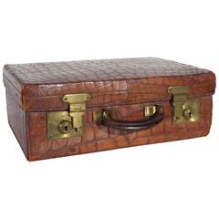 Crocodile Suitcase Luggage from Mid-20th Century