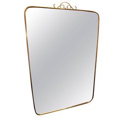 Superb 1960 Italian Free Form Brass Mirror