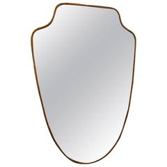 Superb 1960 Italian Free-Form Brass Mirror