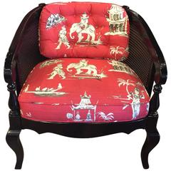 Vintage Lacquered Chinoiserie Armchair