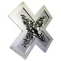 Greg Copeland Chrome Wall Art Mirror Sculpture Signed, 1977