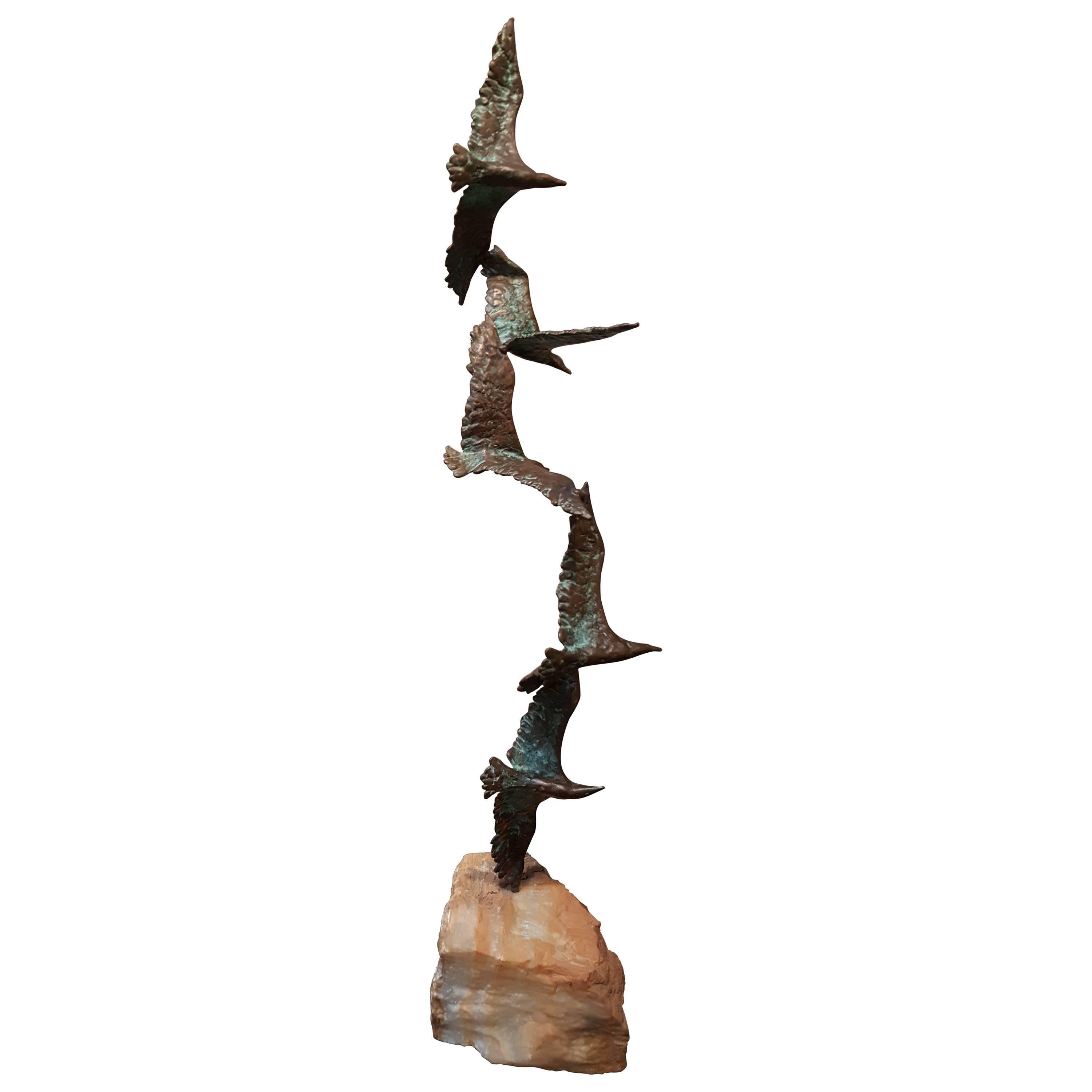 Bronze Birds in Flight by Curtis Jere