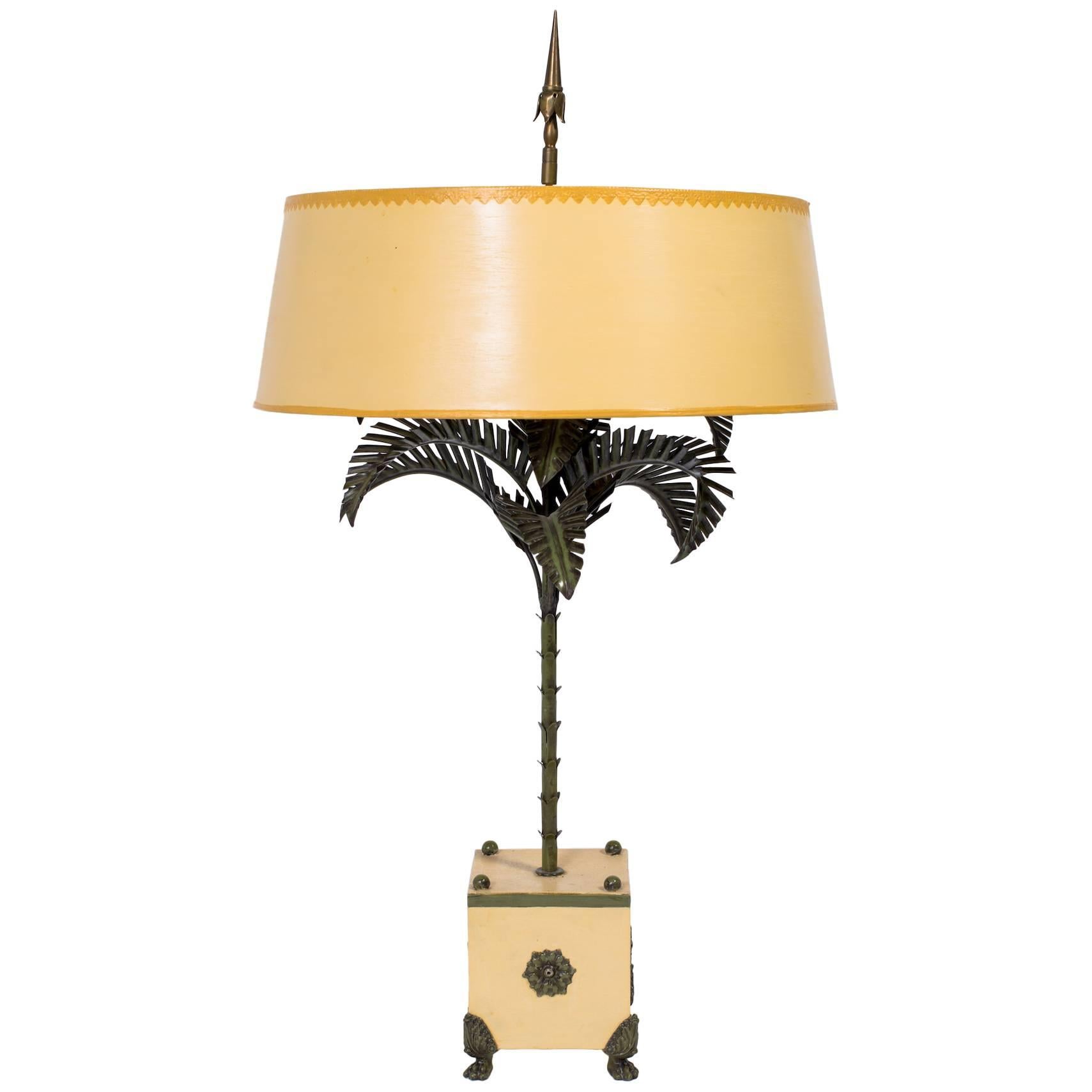 1960s Tole Palm Tree Lamp