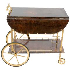 Aldo Tura Goatskin Bar Cart