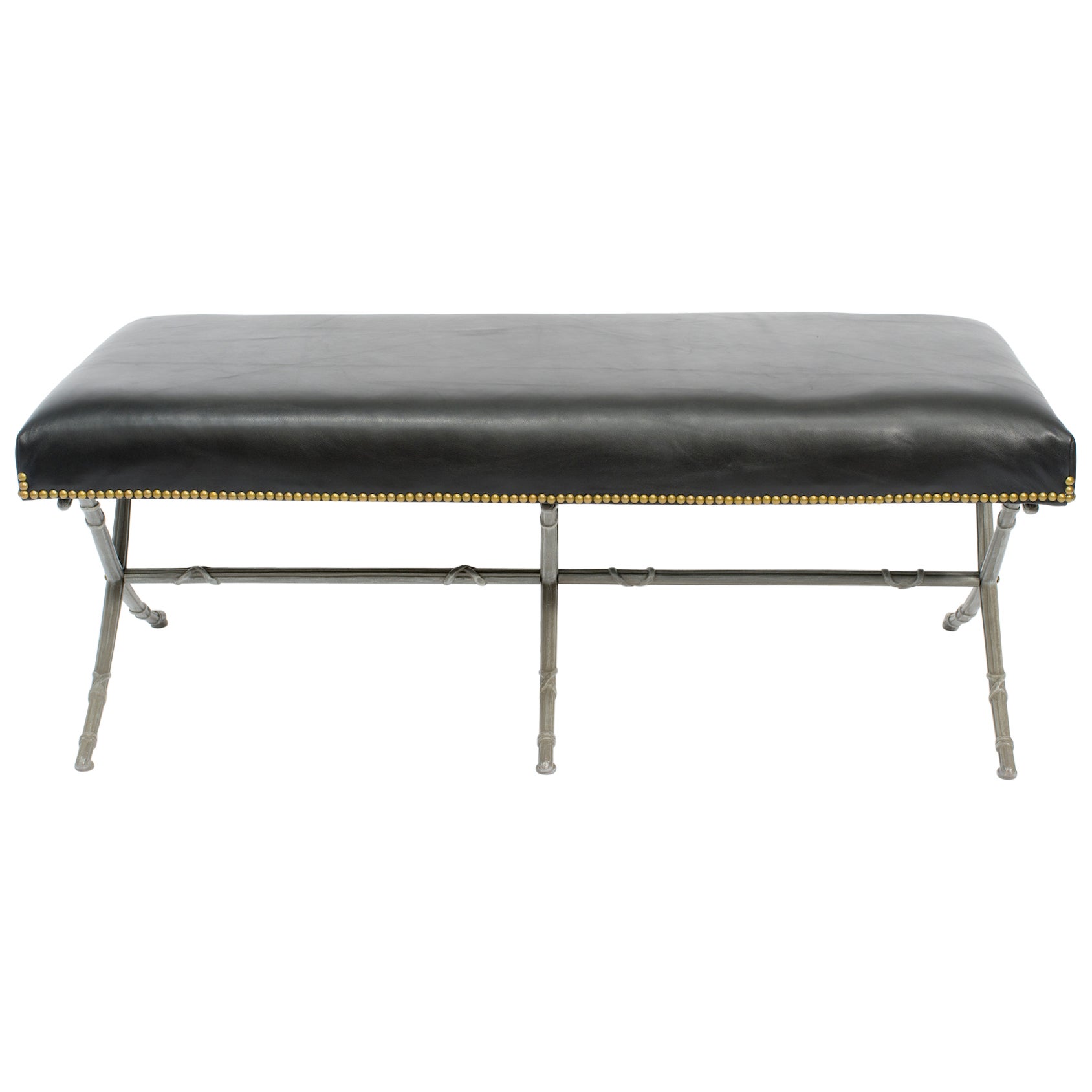 Elegant Contemporary Metal XBase Bed Bench For Sale at 1stDibs