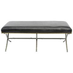 Classical Leather Bench on Metal Base 10