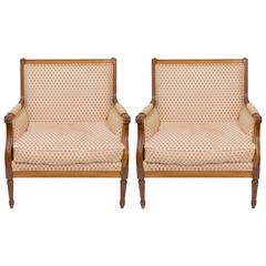Used Pair of French Oversized Lounge Chairs