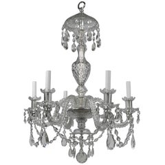 Georgian Style Cut Crystal Six Light Chandelier, by E. F. Caldwell