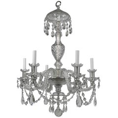 Georgian Style Cut Crystal Six Light Chandelier, by E. F. Caldwell