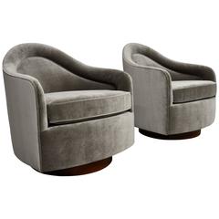 Milo Baughman Pair of Swivel Chairs