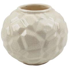 French Art Deco St Clement Crackle Glaze Ceramic Vase, circa 1930s 12