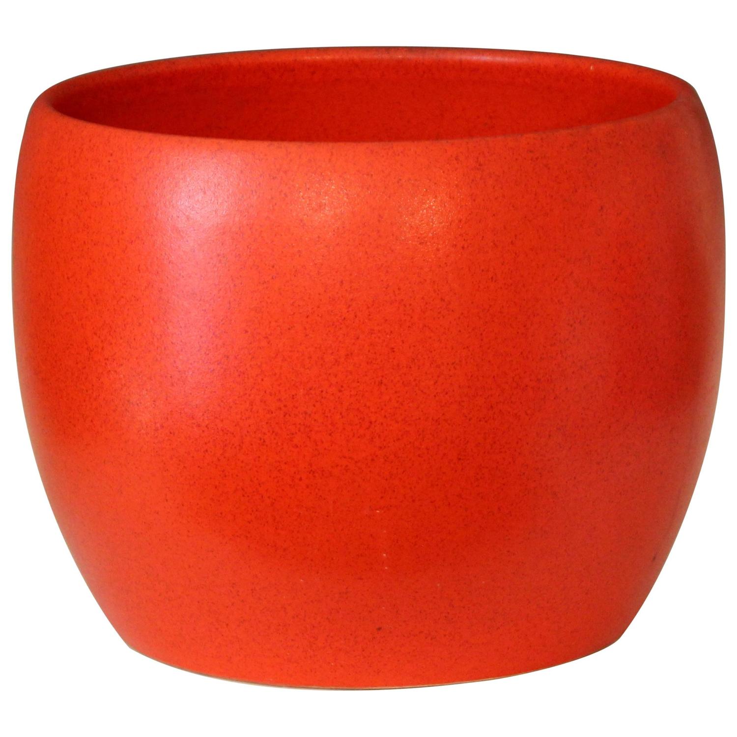 Gainey Ceramics Vintage Chrome Orange Large Planter Jardiniere For Sale