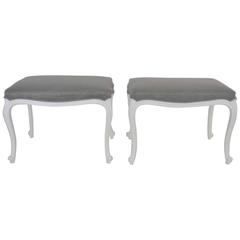 Pair of Louis XV Style Upholstered Benches 11