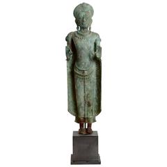 Antique Khmer Bronze Figure of the Buddha