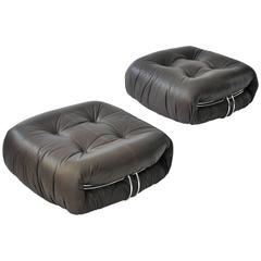 Pair of Afra & Tobia Scarpa "Soriana" Ottomans 