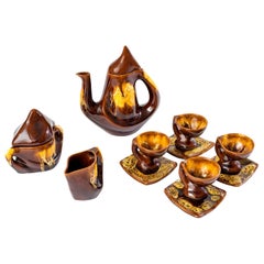 Antique Vallauris Ceramic Coffee Set