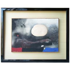 Edmondo Bacci Abstract Mixed Media Painting, Board Signed and Framed 4