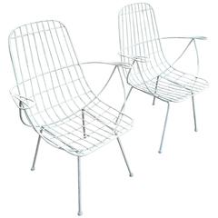 Rare Pair of Italian Iron Armchairs, 1950s 7