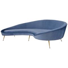 Ico Parisi Style sofa 1950s Style in 25 colours of velvet, Italian 8