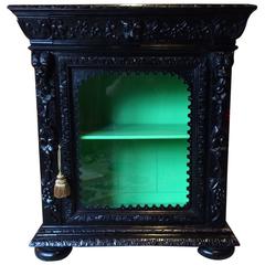 Antique Hall Bathroom Pier Cabinet 19th Century Gothic Carved Green Man