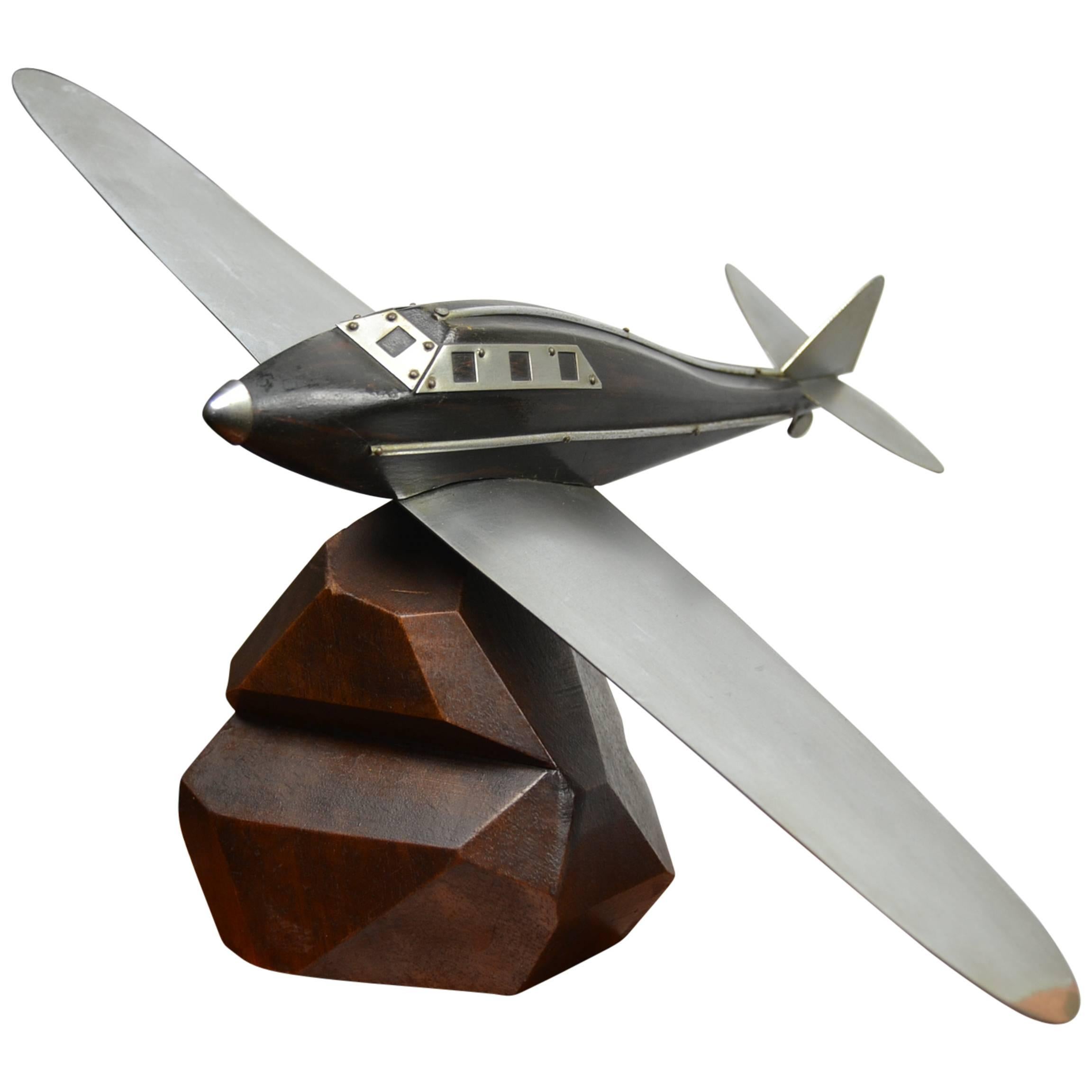 Art Deco Wooden Airplane Model