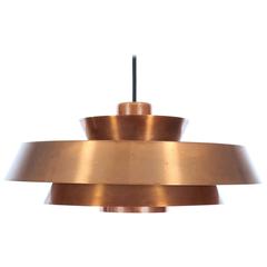 Mid-Century Danish Pendant Light in Copper Model Nova by Jo Hammerborg