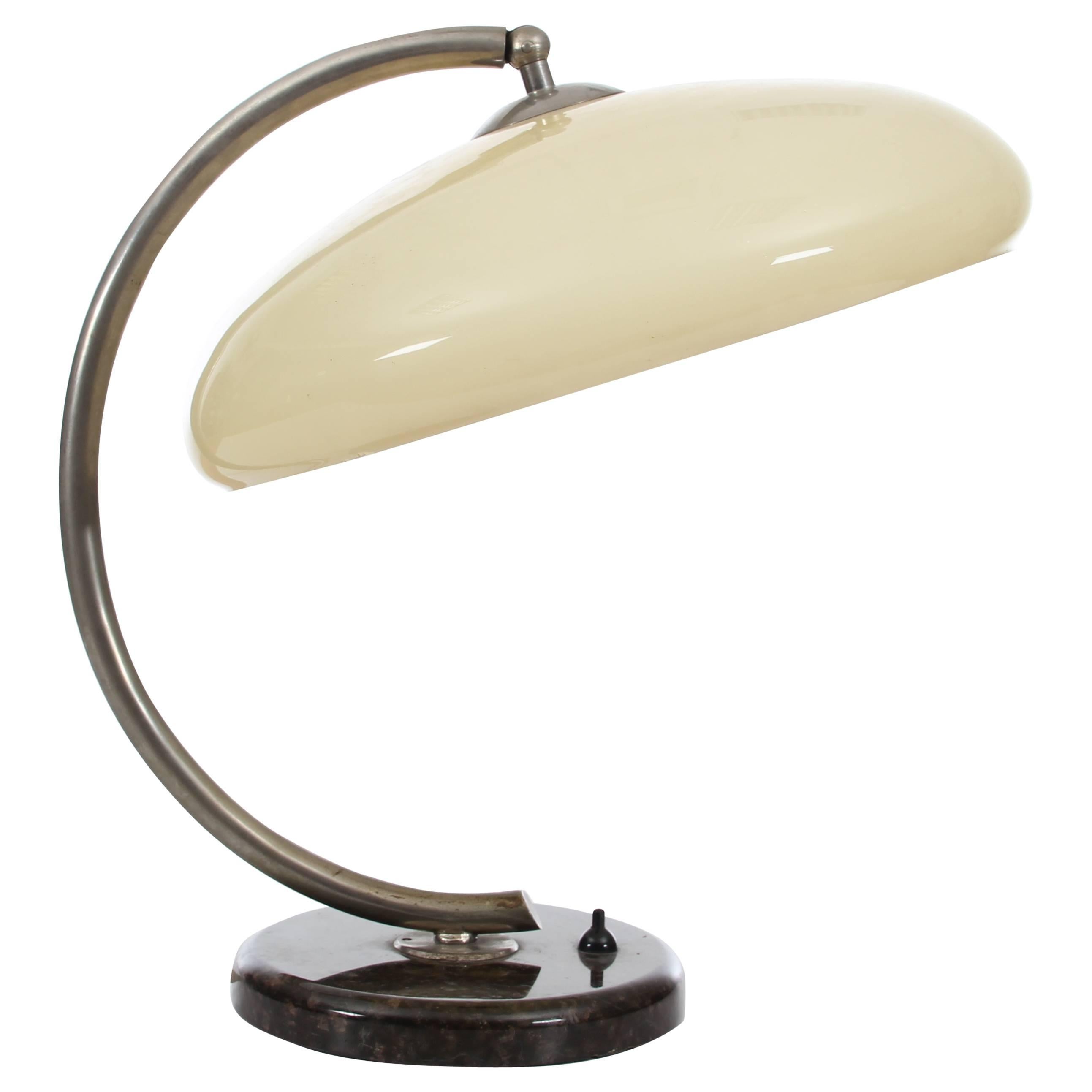 Mid-Century Modern Desk Lamp in Opal