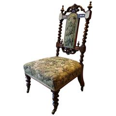 Antique Nursing Chair Lounge Chair Walnut Victorian 19th Century