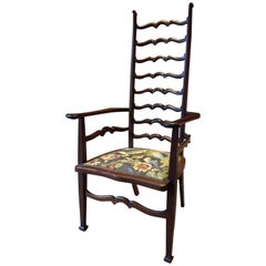 Antique Armchair Ladder Back Art Nouveau Early 20th Century Edwardian
