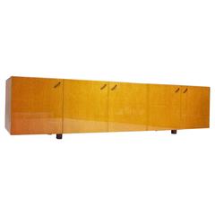 Saporiti 'Bird's Eye' Maple Sideboard by Giovanni Offredi, Italy, 1950s