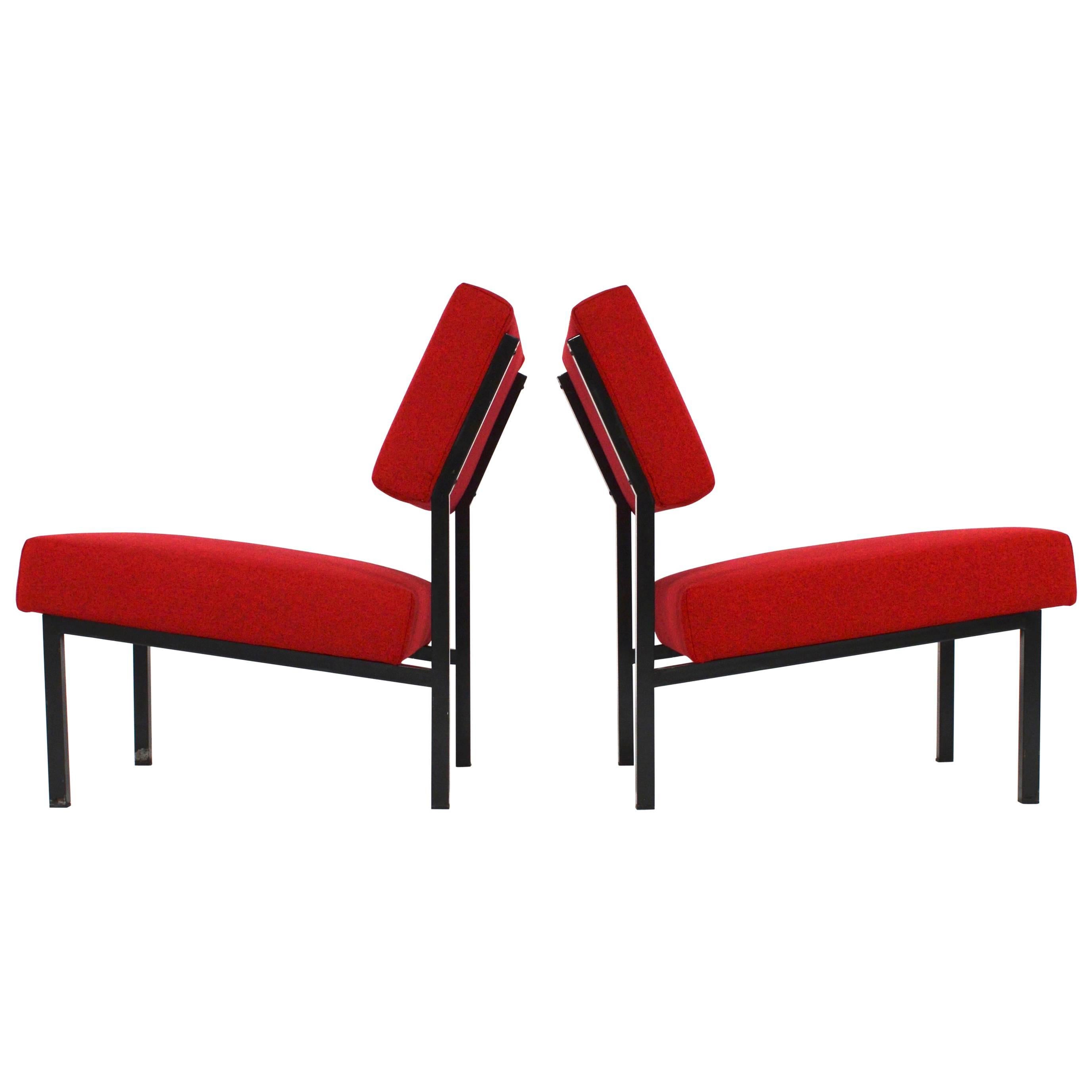 Pair of Gijs Van Der Sluis Lounge Chairs, Netherlands, 1950s