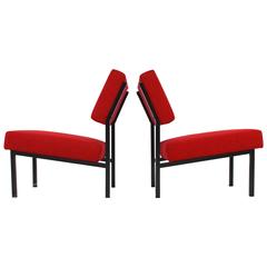 Pair of Gijs Van Der Sluis Lounge Chairs, Netherlands, 1950s