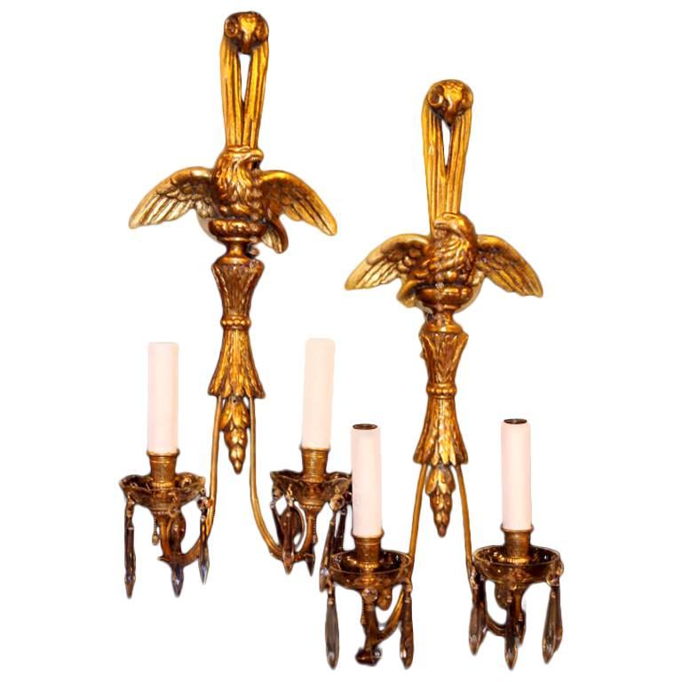 Large Pair of Giltwood Sconces