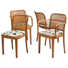Set of Four 1920s Bentwood "Prague Chairs" Designed by Josef Hoffmann
