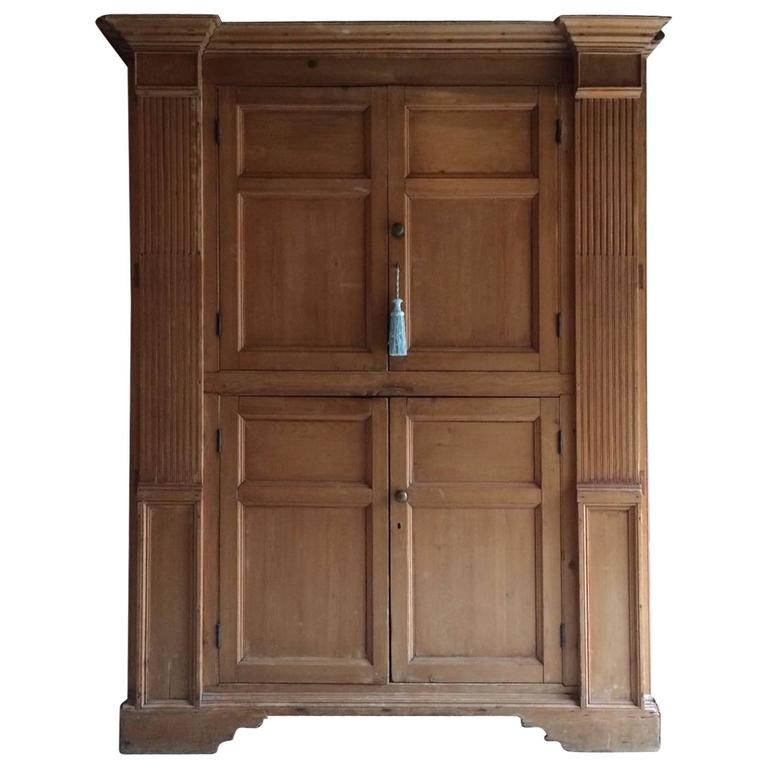 Antique Housekeepers Cupboard Linen Press Pine Victorian Large at 1stDibs