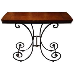 French Bakers Table Console Table Mahogany Antique Style Fabulous