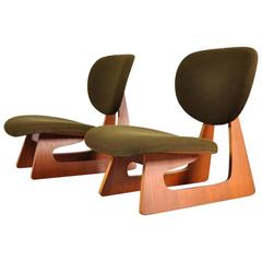 Used Pair of Teiza Chairs by Daisaku Choh for Tendo, Japan, 1960