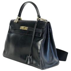 Hermès, Paris, Kelly Bag, Black Leather, 1963, Vintage