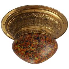 Brass and Glass Flush Mount 9