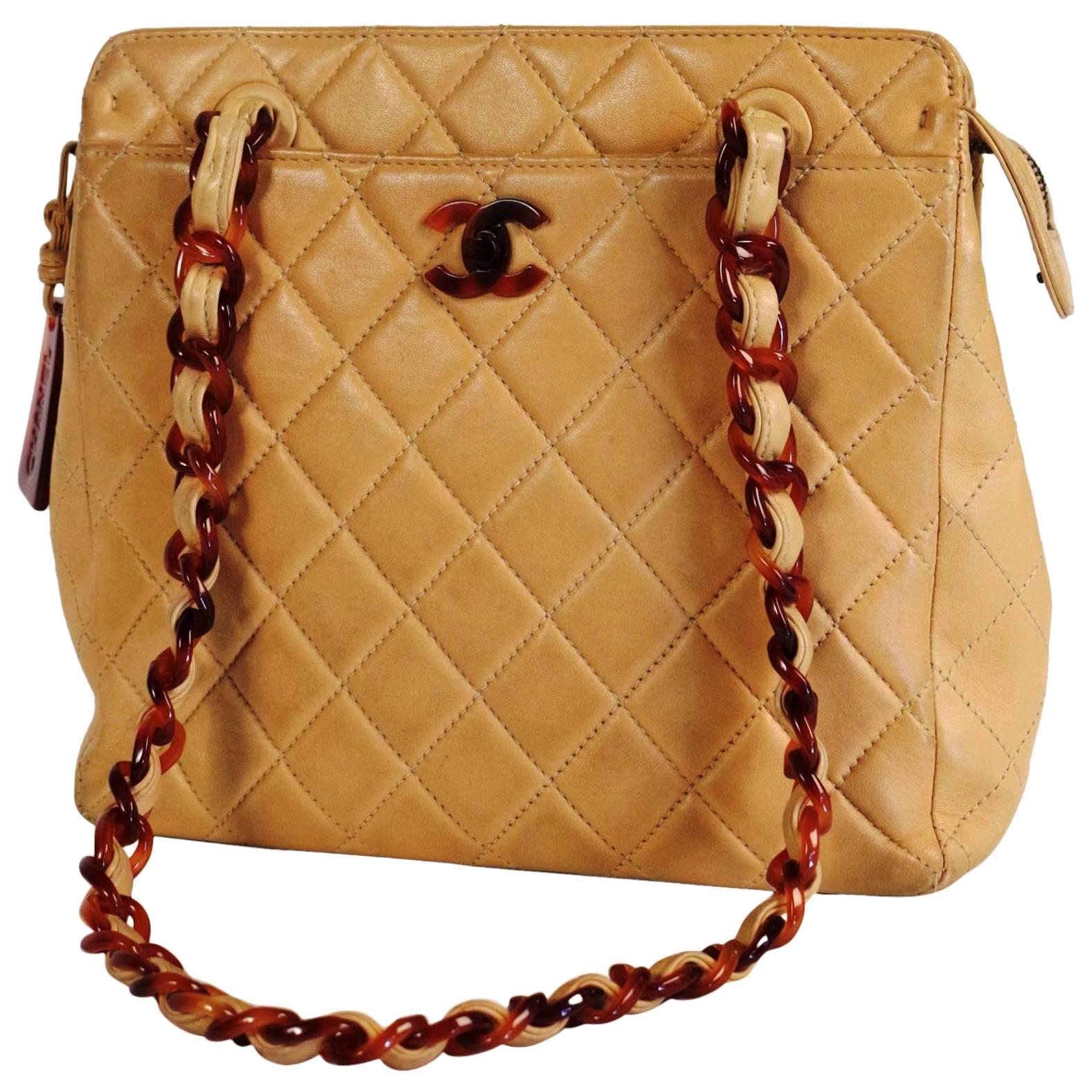 Chanel, Paris, Quilted Cream Leather Bag